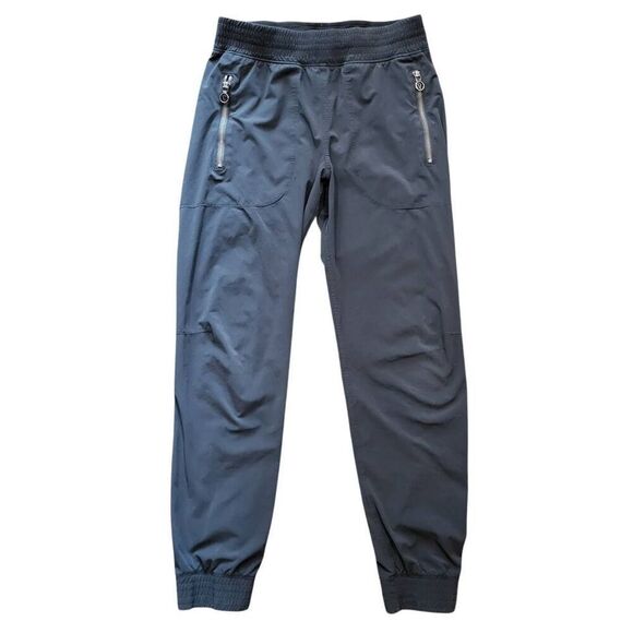 Lululemon Iviva Pants Girls 12 Large Black Jogger Pull On Zip Pocket Athletic - Picture 1 of 5